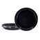 Golden Rabbit Enamelware Pasta Plates, 10 inch, Solid Black Textured, Set of 4