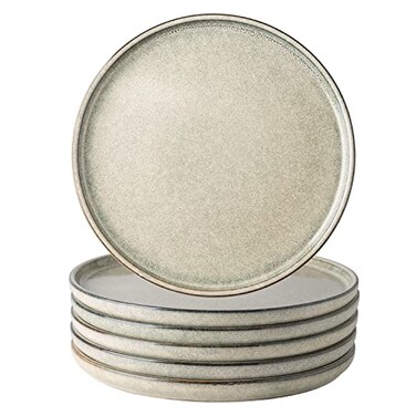 AmorArc Ceramic Plates Set of 6, 8.5 Inch Stoneware Small Plates Set