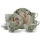 Elama RETROBLOOM Retro Bloom 16 Piece Luxurious Stoneware Dinnerware with Complete Setting for 4, 16pc, Green