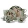 Elama RETROBLOOM Retro Bloom 16 Piece Luxurious Stoneware Dinnerware with Complete Setting for 4, 16pc, Green