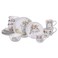 Sweet Bunny 16pc DINNERWARE SET for 4, Ceramic Easter Bunny Plates and Bowls Set, Spring Tabletop Collection, Durable Glazed Finish, Dishwasher Safe, Re-Mailer Packaging