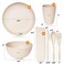 Wheat Straw Dinnerware Sets Unbreakable Dinnerware Sets   Dishwasher Microwave Safe Dinnerware   Eco Friendly Non Breakable Dinnerware Sets   RV Outdoor Camping (Beige, Service for 4 (28 pcs))