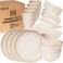 Wheat Straw Dinnerware Sets Unbreakable Dinnerware Sets   Dishwasher Microwave Safe Dinnerware   Eco Friendly Non Breakable Dinnerware Sets   RV Outdoor Camping (Beige, Service for 4 (28 pcs))