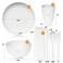 Wheat Straw Dinnerware Sets Unbreakable Dinnerware Sets   Dishwasher Microwave Safe Dinnerware   Eco Friendly Non Breakable Dinnerware Sets   RV Outdoor Camping (White, Service for 4 (28 pcs))
