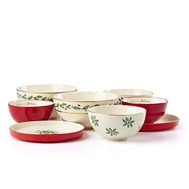 Lenox 893494 Holiday Luna Nesting Dinnerware Set, Christmas, Hosting