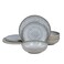 Melamine Dinnerware Sets 12 PCS - Service for 4 Plates &amp; Bowls Sets Grey
