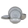 Melamine Dinnerware Sets 12 PCS - Service for 4 Plates &amp; Bowls Sets Grey