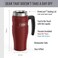 THERMOS Stainless King Travel Mug with Handle, 16oz, Rustic Red
