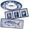 Oceanic 3-Piece Melamine Hostess Set &euro;&ldquo; Includes Chip &amp; Dip Server, 3-Section Relish Tray, and Rectangular Fish Platter &acirc;&euro;&ldquo; BPA-Free, Break-Resistant, Dishwasher Safe &acirc;&euro;&ldquo; Perfect for Indoors or Out