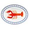 Golden Rabbit Enamelware Oval Platter, 12 x 16in, Lobster