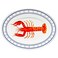 Golden Rabbit Enamelware Oval Platter, 12 x 16in, Lobster
