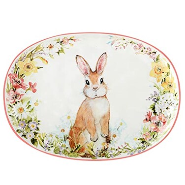 Certified International Easter Garden Oval Platter, 17" X 12.5