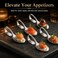 Hemoton 6 Pack Mini Appetizer Plates, Stainless Steel Tasting Spoons