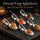 Hemoton 6 Pack Mini Appetizer Plates, Stainless Steel Tasting Spoons