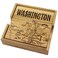 Totally Bamboo Washington State Puzzle 4 Piece Bamboo Coaster Set with Case