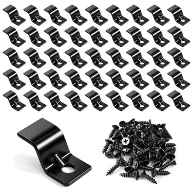Table Top Fasteners, Z Clips for Table Tops 40 Packs (Black)