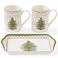 Spode Pimpernel Christmas Tree Mug &amp; Tray Set, 10 Oz - Polka Dot