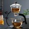 RORA Glass Teapot Set Semi Automatic Drip Rotating with Infuser Lazy Kungfu Tea pot Set (Black)