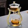 RORA Glass Teapot Set Semi Automatic Drip Rotating with Infuser Lazy Kungfu Tea pot Set (Yellow)