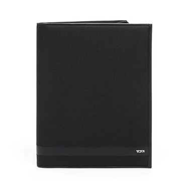 TUMI Alpha Zip-Around Letter Pad Journal Notebook for Men, Black