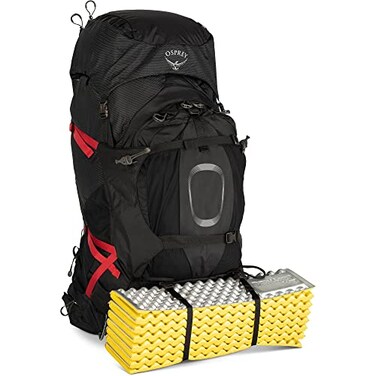 Osprey Aether Plus 100L Men's Backpacking Backpack, Black S-M