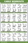 QUICKFIT Workout Poster Cable Machine, an Exercise Chart for Cable Training Station, Laminated, Gym, 18" x 24