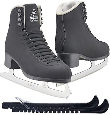 Jackson Ultima JS1792 Men's Ice Skates/Width: Medium (C/M) / Size: Adult 8.5 Bundle with Skate Guards
