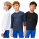 DEVOPS Youth Boys 3-Pack Compression Athletic Performance Baselayer Long Sleeve Shirts (Medium, Black/White/Charcoal)