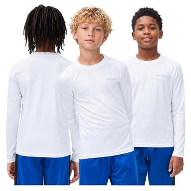 DEVOPS 3 Pack Boys Compression Athletic Baselayer Long Sleeve Shirts