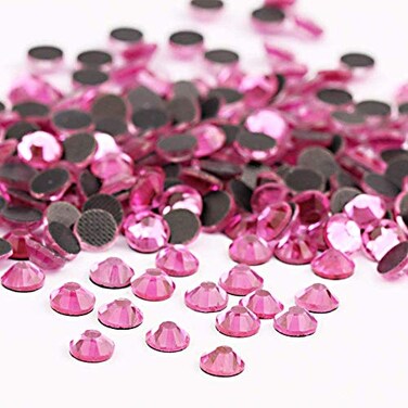 Crystal Hotfix Rhinestone,Machine Cut Stone 1440pcs/pkg (Dk.Pink,SS10/3mm)