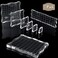 Mudder 7 Pcs Acrylic Stamp Blocks Set Clear with Grid Lines,Lace Edge