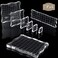 Mudder 7 Pcs Acrylic Stamp Blocks Set Clear with Grid Lines,Lace Edge