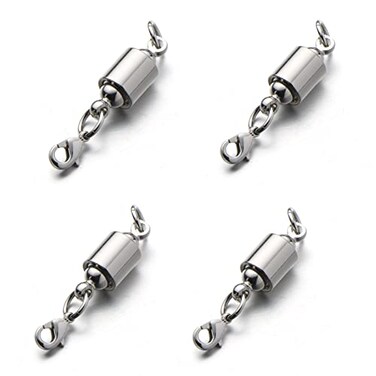 Zpsolution Screw Locking Magnetic Necklace Clasps, 6mm, Silver