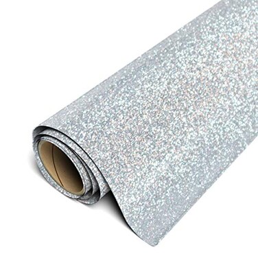 Siser Glitter HTV 12"x3ft Roll (Silver) Iron on Heat Transfer Vinyl