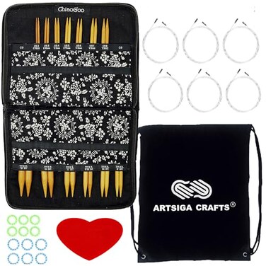 ChiaoGoo Spin Bamboo 4-inch Complete 2400-C Interchangeable Set