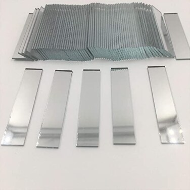 NUO RUI 5/8" x 2" Rectangular Mirror Mosaic Tiles Craft Mirrors 60 Pieces (5/8'' x 2'')
