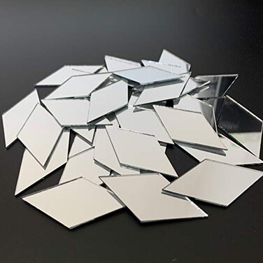 NUO RUI 60 Pcs 2" Diamond Shape Mirror Mosaic Tile for Craft Art Projects