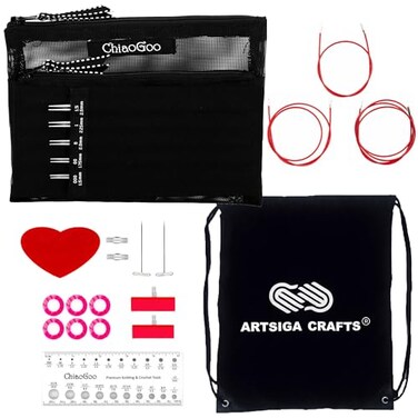 ChiaoGoo Twist Red Lace 4-inch Mini 7400-M Interchangeable Set