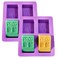 2Pcs 4-Cavity Rectangle Tree of Life Silicone Soap Bar Molds Tree Shaped Square Soap Mold Arts Crafts Chocolate Cake Molding Soap Making Tools