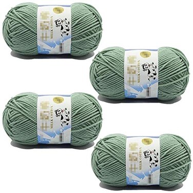 Caddice Comfy Blend Milk Wool Starter Kit - 4 Rolls Soft, Plain, Bulk Yarn for Knitting, Crochet, Handcrafts