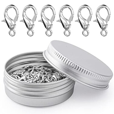 100PCS Lobster Clasps, 12mm Small Lobster Claw Clasps for Jewelry Making