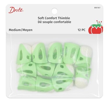 Dritz Soft Comfort Thimbles, Medium, Green, 12 pc