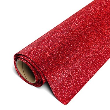 Siser Glitter HTV 11.8"x10ft Roll - Iron on Heat Transfer Vinyl (Red)