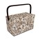 Dritz Medium Sewing Basket with Zippered Case, Neutral Floral