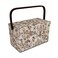 Dritz Medium Sewing Basket with Zippered Case, Neutral Floral