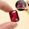 Acxico 2Pcs Exquisite Plgeon Blood Red Ruby Emerald Cut Loose Gemstone Gifts