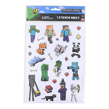 Minecraft Raised 3D Stickers One Sheet