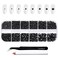 Beadsland Flat Back Rhinestones, Black, Mixed 8 Sizes 2500pcs