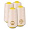 Ivory Serger Thread, All-Purpose Thread for Sewing, Polyester, 4 Cones of 3000 Yards Each Spool for Sewing Machine