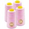 Pink Serger Thread, All-Purpose Thread for Sewing, Polyester, 4 Cones of 3000 Yards Each Spool for Sewing Machine